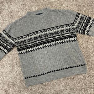 Vintage Coliu St. Marx Crewneck Sweater Men Size XL‎ Acrylic Gray Black (480)